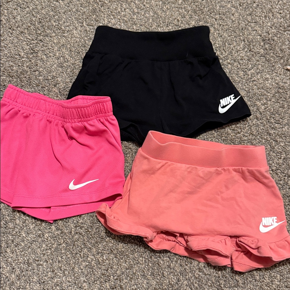 Nike Kids' Shorts Trio - Pink, Black, Coral